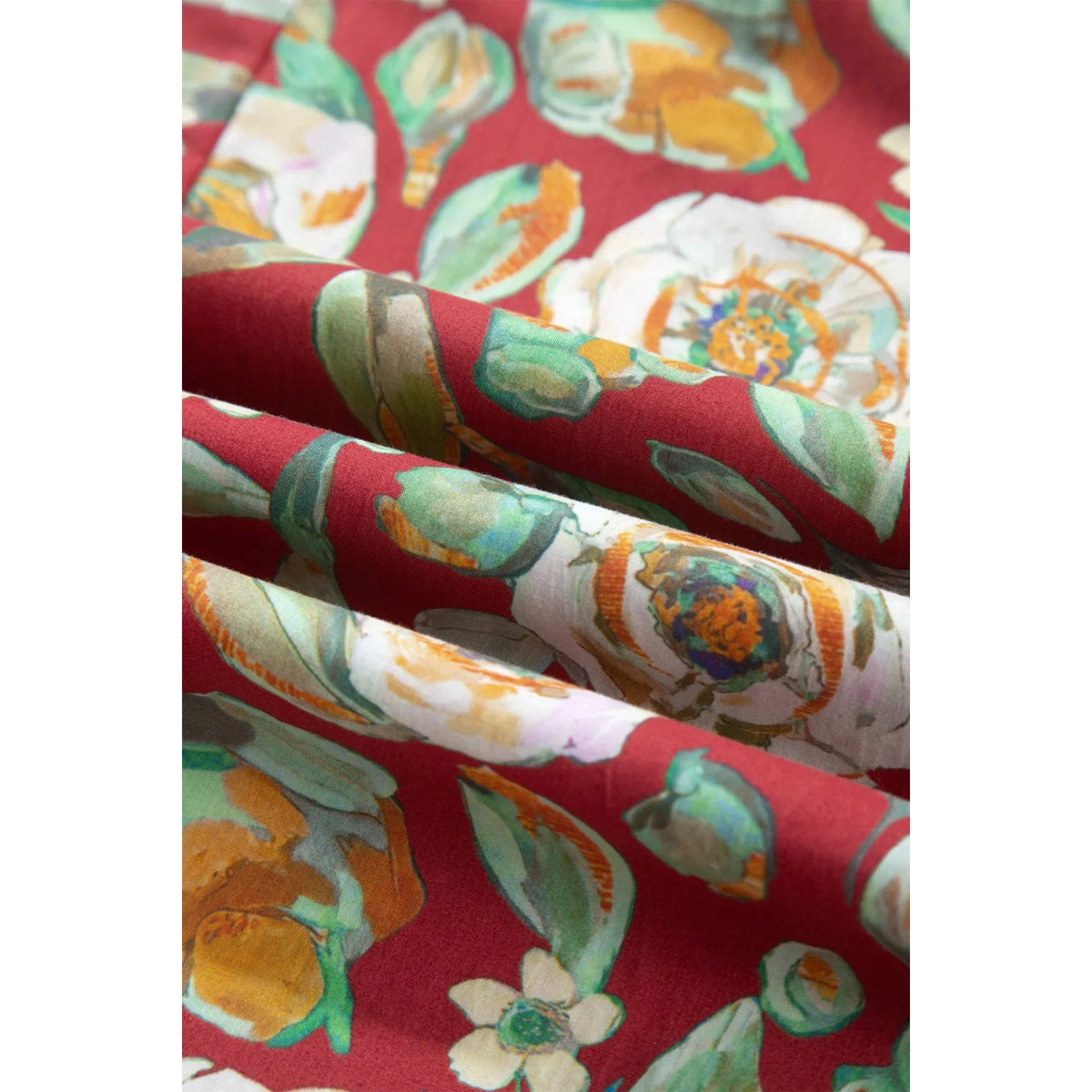 Clarita Red Floral Print Half Sleeve Short Shift Dress