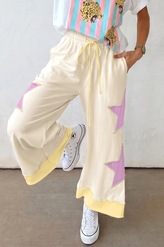 Claudia Color-Blocked Star Patchwork Pants