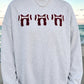 Cobie Chenille Embroidered Rugby Bow Game Day Oversized Sweatshirt