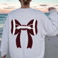 Cobie Chenille Embroidered Rugby Bow Game Day Oversized Sweatshirt