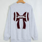 Cobie Chenille Embroidered Rugby Bow Game Day Oversized Sweatshirt