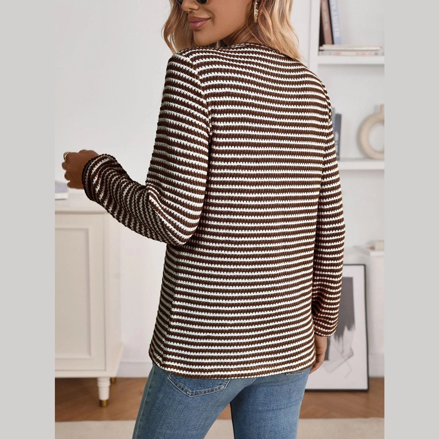 Erika Notch Neck Quarter Button Top - 5 Colors