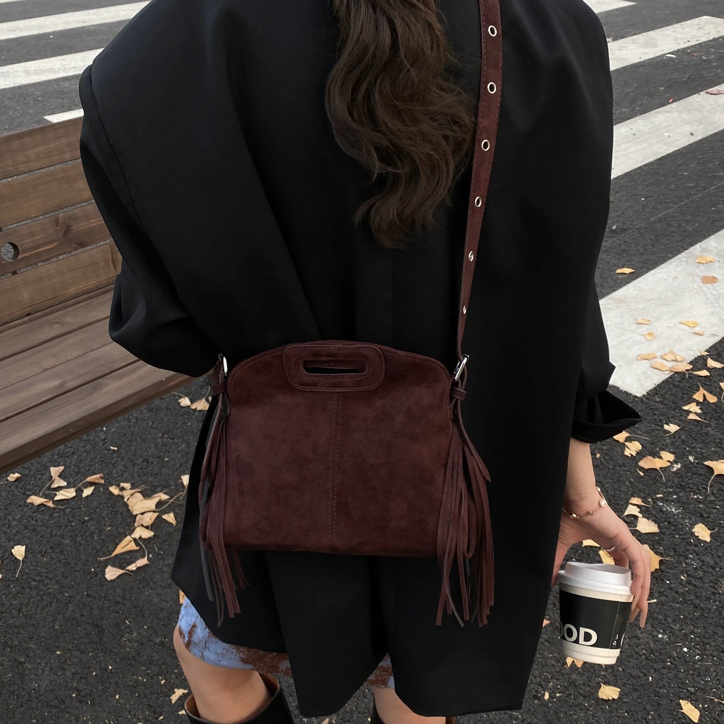 Boho Fringe Faux Suede Bag - 6 Colors