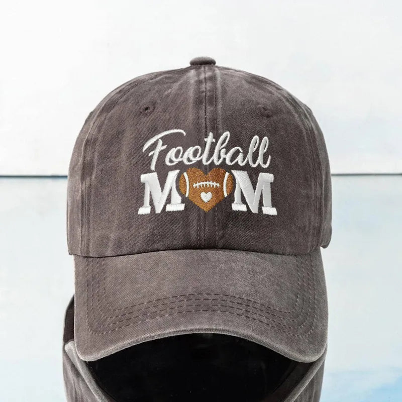 Football Mom Embroidered Baseball Cap - 9 Colors