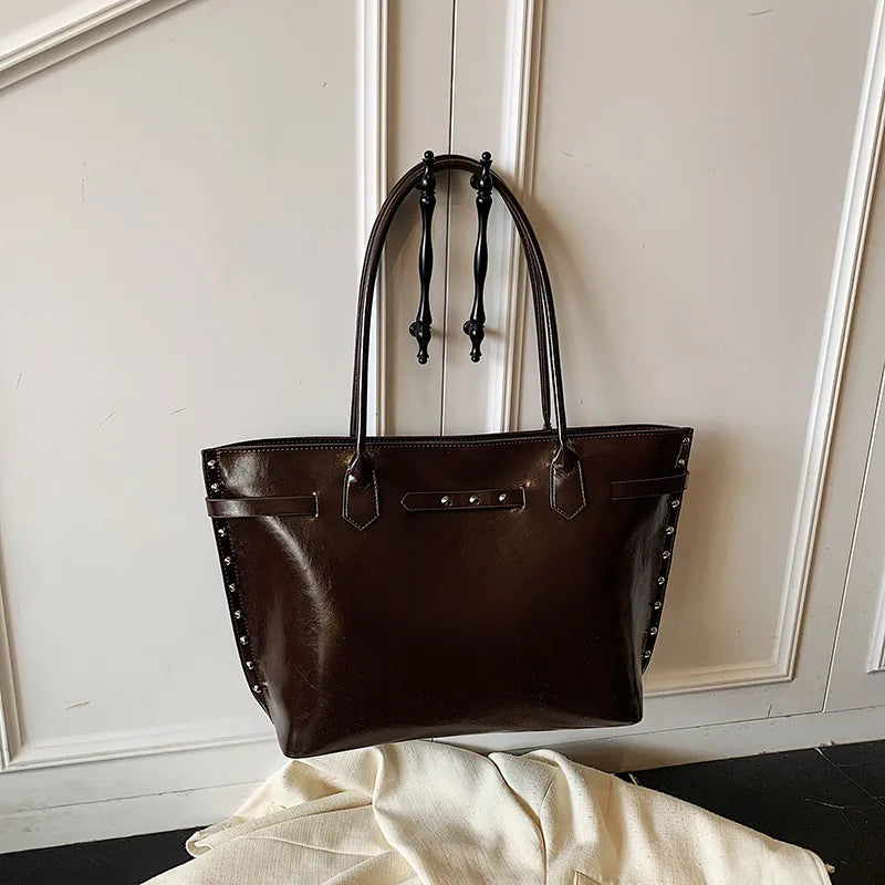 Urban Elegance Studded PU Leather Handbag - 4 Colors