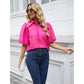 DESTASH Colina Bubble Sleeve Pointed Collar Casual Blouse