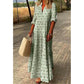 Contessa Green Boho Patterned Maxi Dress