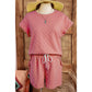 REDUCED!!!  Sommer Coral Checkered Textured Tee and Drawstring Shorts  REDUCED!!!