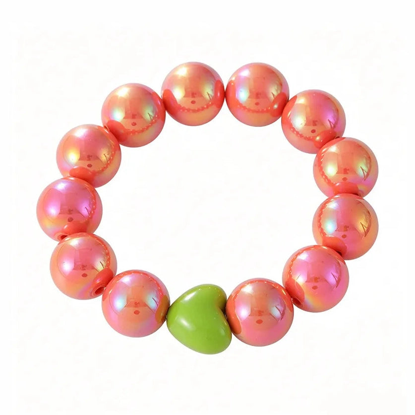 Hearts Resin Bracelet - 4 Colors