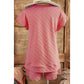 REDUCED!!!  Sommer Coral Checkered Textured Tee and Drawstring Shorts  REDUCED!!!