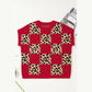 Cordelia Red Leopard Checkerboard Short Sleeve Knit Sweater