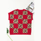 Cordelia Red Leopard Checkerboard Short Sleeve Knit Sweater