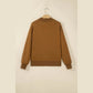 Chestnut COZY Embroidered Long Sleeve Stand Neck Shift Pullover Sweatshirt