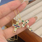Double Pendant Cross Necklace