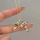 Double Pendant Cross Necklace