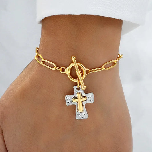 Cross Toggle Bracelet