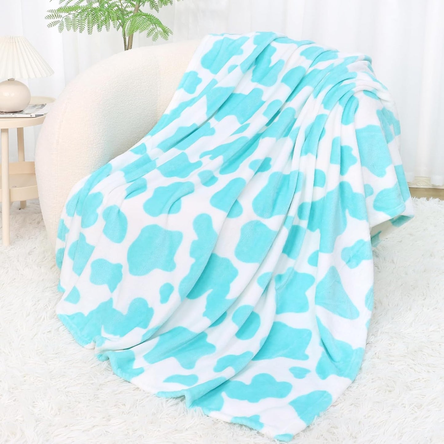 Cow Pattern Lightweight Soft Throw Blanket 50" x 60" - 4 Colors