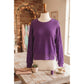 Clydie Orchid Mist Raw Seam Patchwork Ribbed Drop Shoulder Sweatshirt