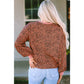 Graylynn Vintage Leopard Bubble Sleeve Pullover Sweatshirt