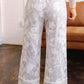 Dalla Grey Floral Print Wide Leg Ankle-Length Elastic Waistband Pants