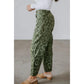 Daney Green Paisley Print Harem Denim Pants