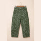 Daney Green Paisley Print Harem Denim Pants