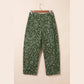 Daney Green Paisley Print Harem Denim Pants