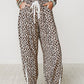 Danika Black Leopard Print Ankle-Length Elastic Waist Pants