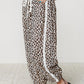 Danika Black Leopard Print Ankle-Length Elastic Waist Pants