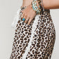 Danika Black Leopard Print Ankle-Length Elastic Waist Pants