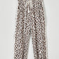 Danika Black Leopard Print Ankle-Length Elastic Waist Pants