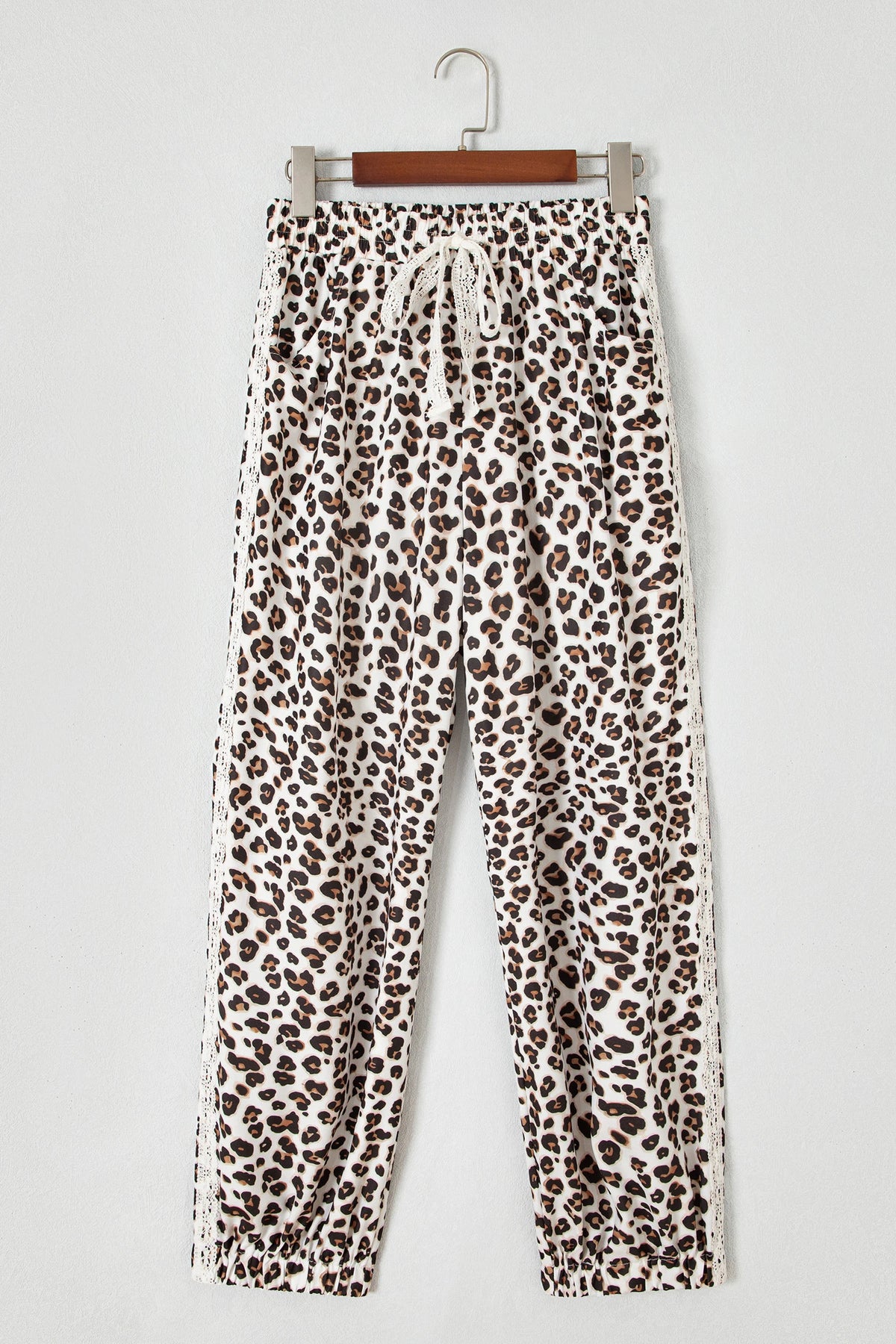 Danika Black Leopard Print Ankle-Length Elastic Waist Pants