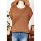 REDUCED!!!  Darcy Camel Round Neck Textured Knit Sweater Vest  REDUCED!!!