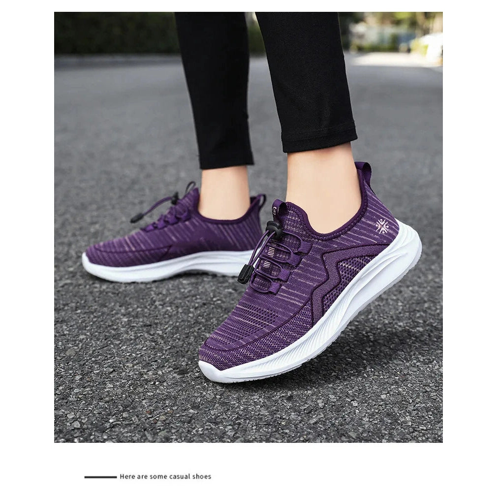 Athletic Knit Running Shoes with Cushioned Sole - 3 Colors