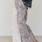 Darlo Abstract Floral Print Contrast Leopard Patchwork Straight Leg Jeans