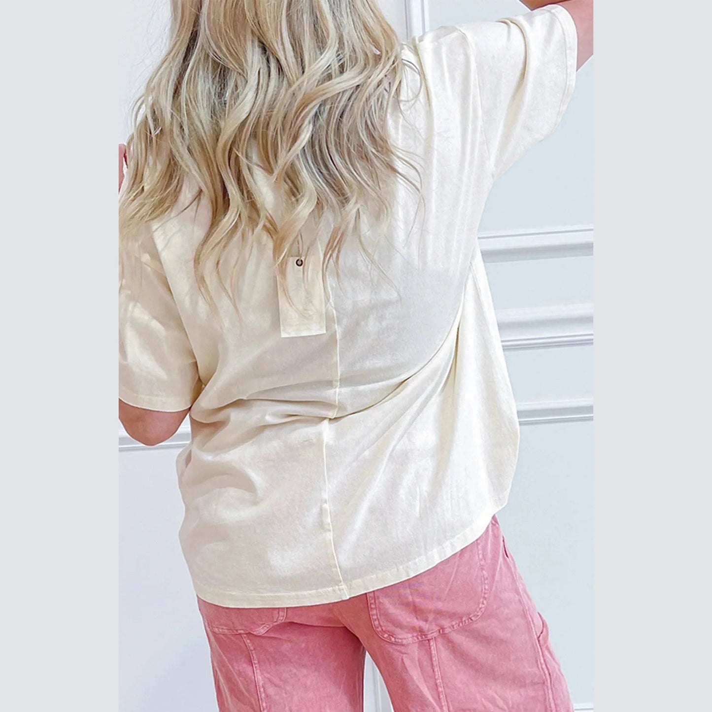 Darva Star Print Stud Detail Cotton Jersey Top