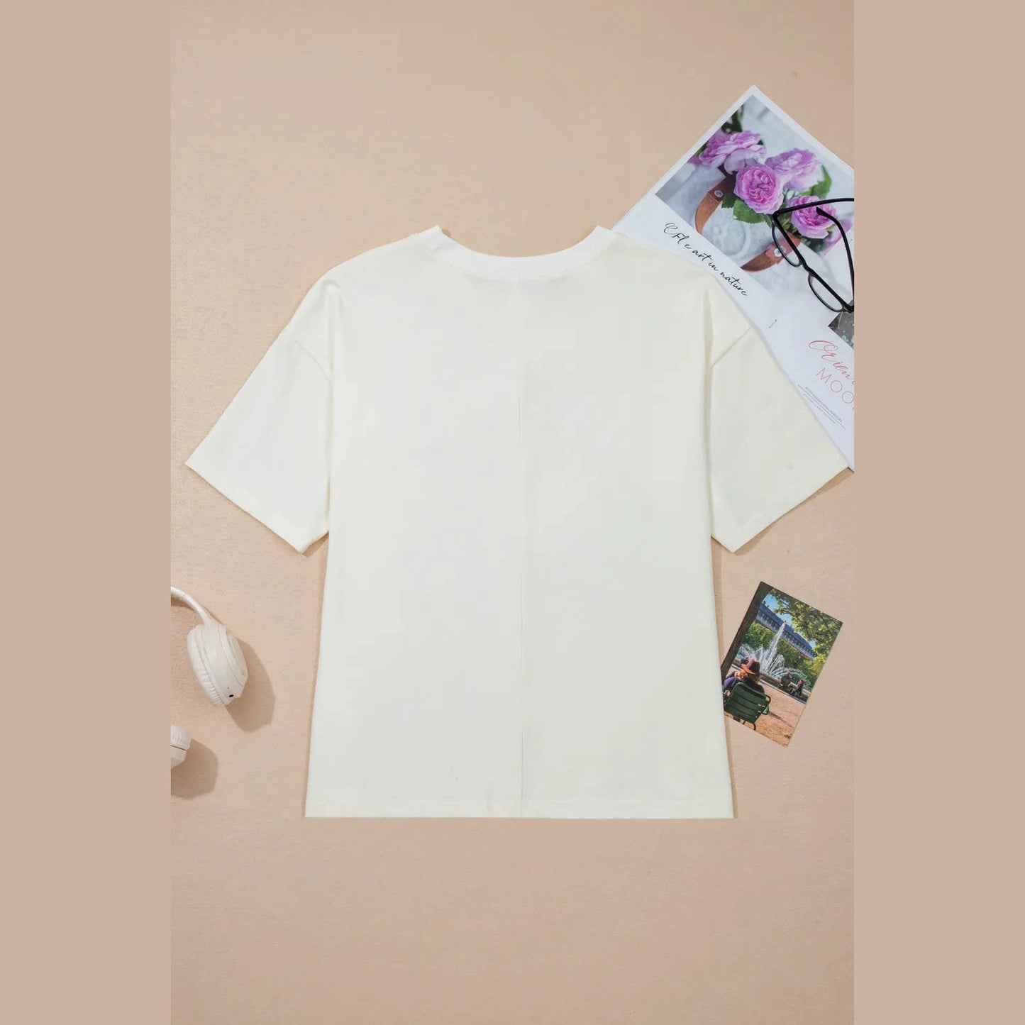 Darva Star Print Stud Detail Cotton Jersey Top