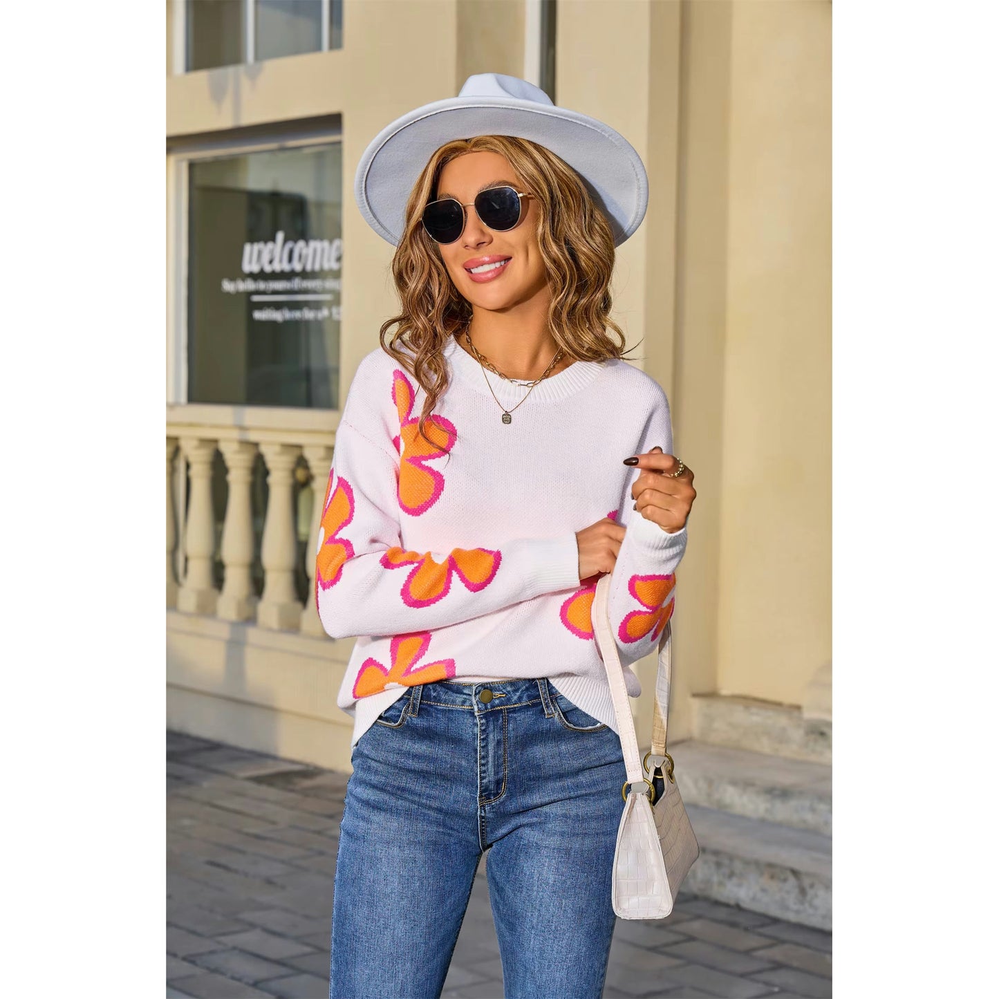 Denver Orange Bloom Pop Sweater