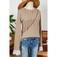 Derica Parchment Seam Detail Lace Contrast Cuffs Raglan Sleeve Top
