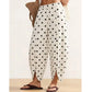 Desarae High‑Waist Petal‑Slit Polka Dot Pants