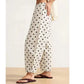 Desarae High‑Waist Petal‑Slit Polka Dot Pants