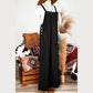 Desiree Black Solid Pocketed Loose Fit Corduroy Overall