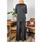 REDUCED!!!  Dion Dark Grey Drawstring Side Crewneck Tee and Loose Pants Set  REDUCED!!!