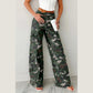 Layne Dark Green Camo Cargo Wide Leg Pants