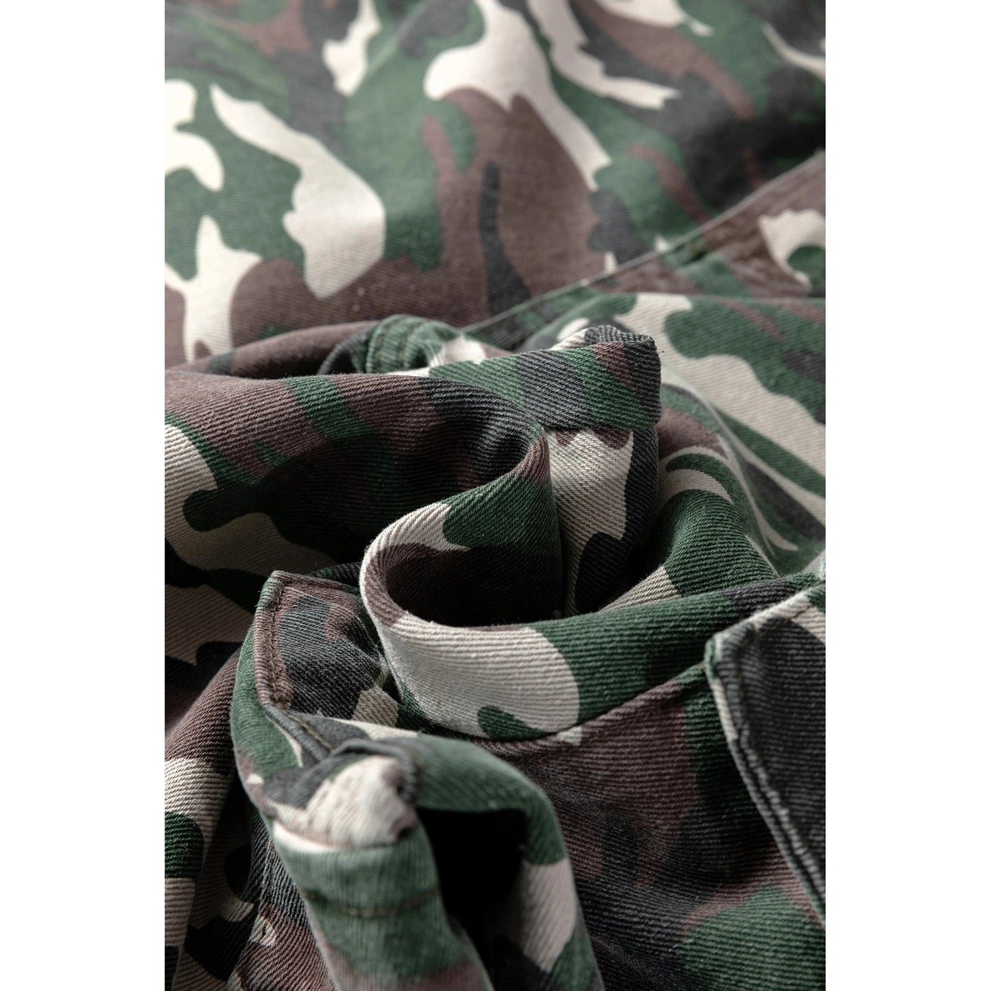 Layne Dark Green Camo Cargo Wide Leg Pants