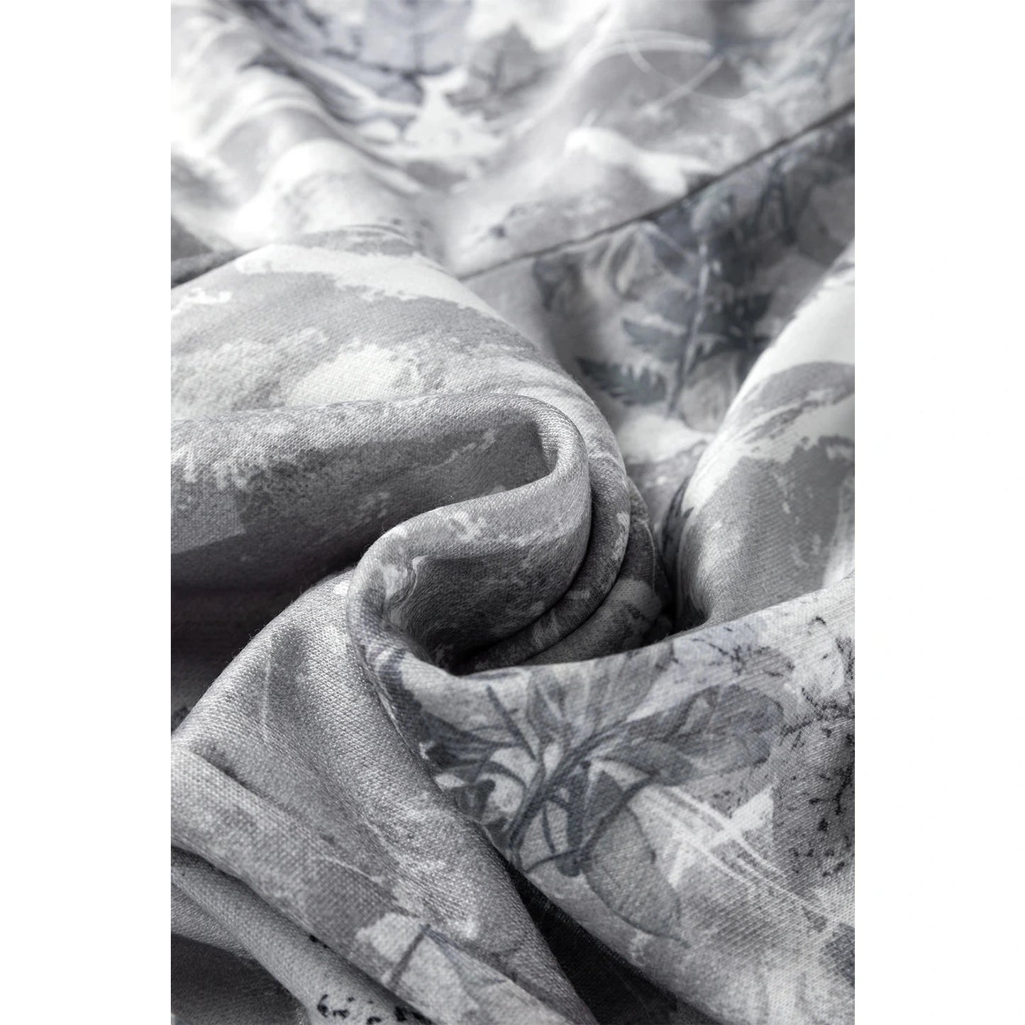 Donatella Grey Camo Print Cozy Drawstring Elastic Waist Jogger Pants