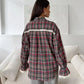 Donella Plaid Button‑Up with Lace Trim
