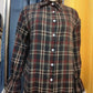 Donella Plaid Button‑Up with Lace Trim