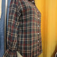 Donella Plaid Button‑Up with Lace Trim