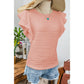 Donetta Pink Wavy Textured Ruffle Sleeve Top